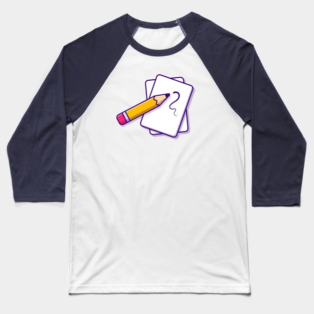 Paper And Pencil Baseball T-Shirt by Catalyst Labs